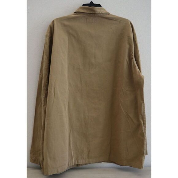 Polo Ralph Lauren Men Sz XL Luxury Beige Classic Fit Twill Utility Overshirt $19 - Picture 2 of 9